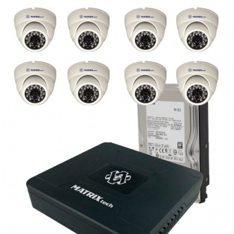 Комплект видеонаблюдения на 8 офисных  видеокамер